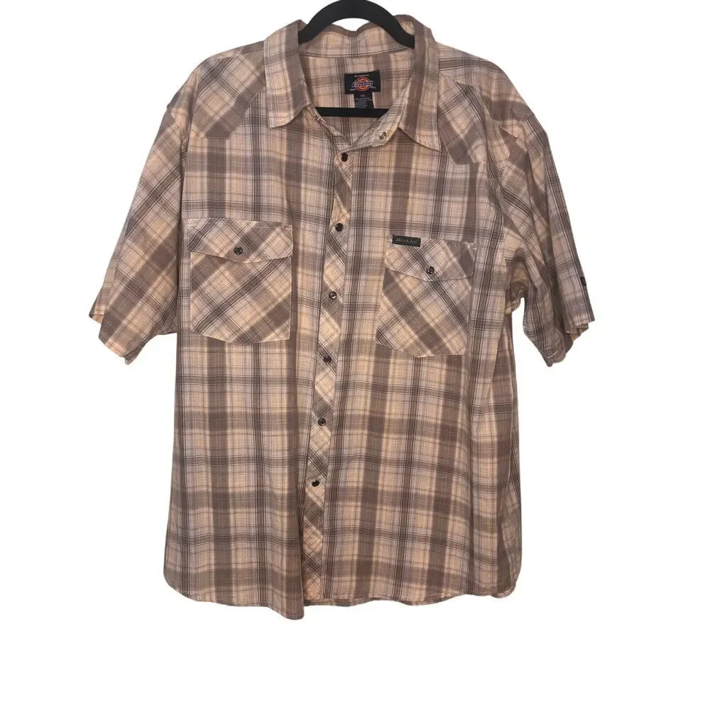 Dickies Plaid Brown Collared‎ shirt